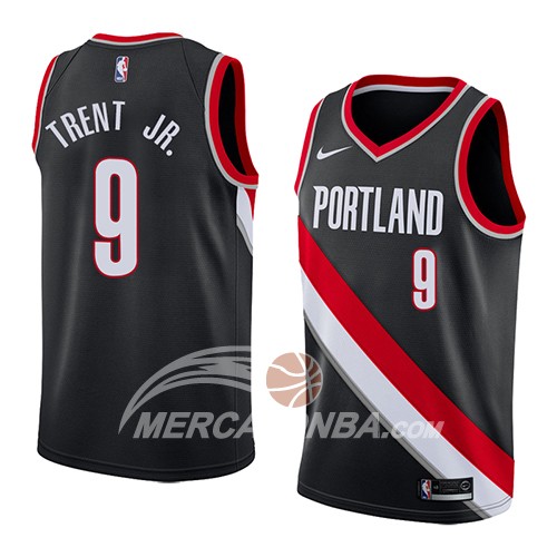Maglia NBA Portland Trail Blazers Gary Trent Jr Icon 2018 Nero